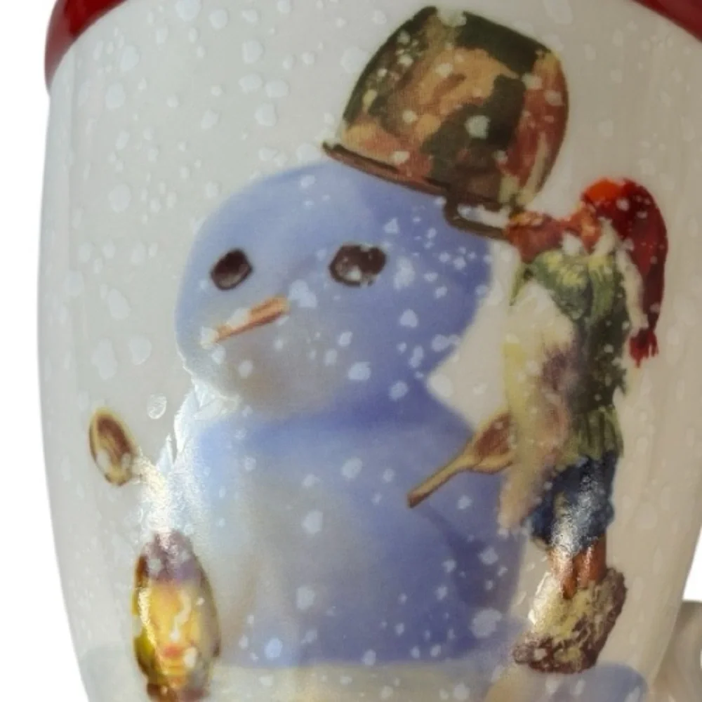 Williams-Sonoma Nortic Elf Mug set making a snowman pattern set of 4